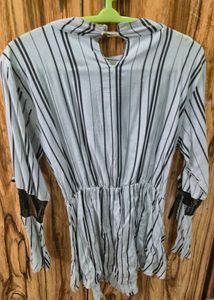 Striped Flare Sleeve Top