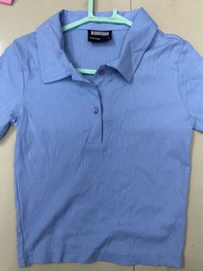 Powder Blue Crop Tee