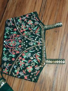 Embroidered Green Ethnic lehnga choli