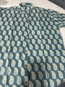 Pure 100% Cotton Mulmul Men's Paisley Print Shirt