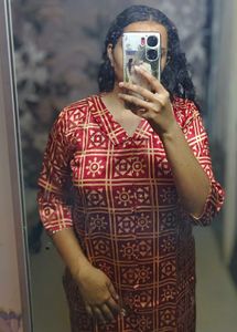 Red Gazi Silk Kurta Set