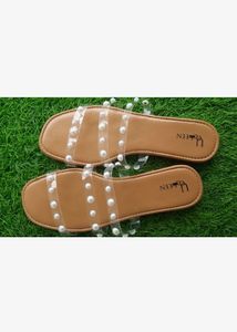 Chic Pearl Embellished Flat Sandals