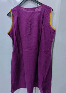Ethnic Purple Kurti with Embellished Neckline
