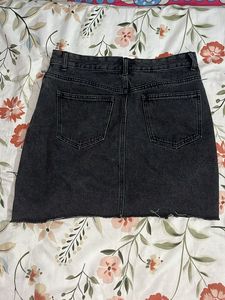 Grey Denim Skirt