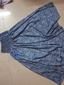 Bohemian Blue Paisley Print Maxi Skirt