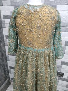 Heavy Gown With Pearl Shrug