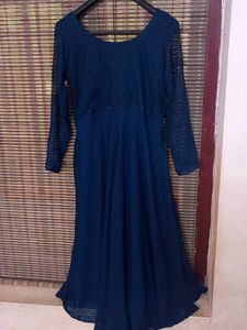 Elegant Navy Blue Gown 36 bust