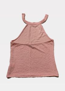 Chic Pink Textured Halter Top