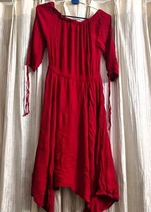 Red Off-Shoulder Maxi Dress
