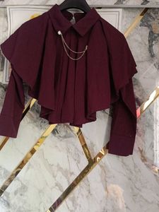Maroon Cape Style Blouse