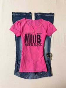 Y2K Barbie Core Pink Graphic Top