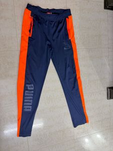 unisex Puma Track Pants - Navy & Orange