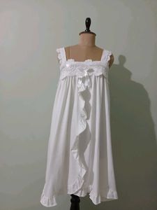 White Lace Trim Nightgown