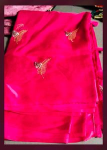 Pink Embroidered Saree