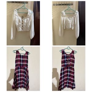 White Square Neck Button Up Blouse