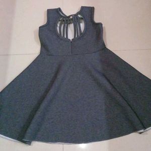 Chic Grey Sleeveless Fit and Flare Dress