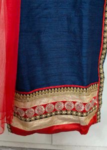 Elegant Navy Blue Saree
