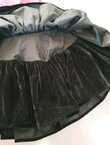 dark black velvet mini skirt