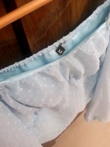 Unused M SIZE 34 Bust Sky-blue Crop Top