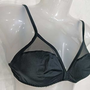 Sheer 🅾️Panel Black Bra