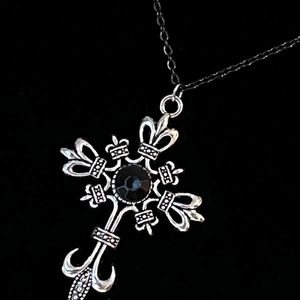 Silver Tone Cross Pendant Necklace