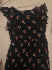 Chic Black Floral Midi Dress