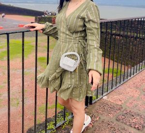 Green Wrap Round Dress