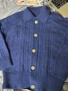 Korean Blue Knit Cardigan