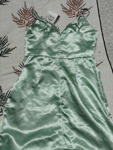 Satin Green Dress