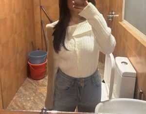 Cream Off-Shoulder Knit Cardigan