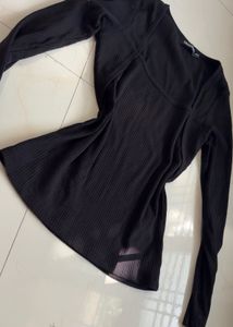 🚨sale🚨Black Ribbed Square Neck Top