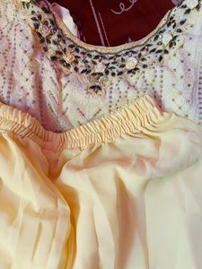 Butter yellow sharara set