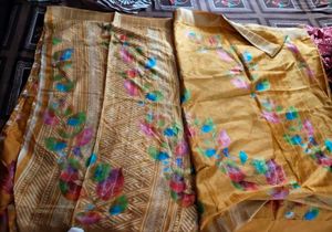 Beautiful Yellow Saree in art silk 😍💛