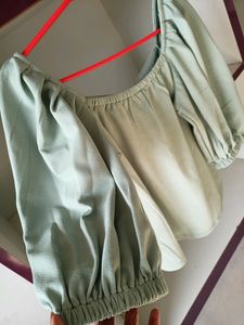 Sage Green Puff Sleeve Top