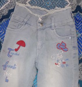 Stylish Light Wash Jeans with Applique