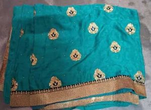 Total New Elegant Green Soft Silk Saree with Blous