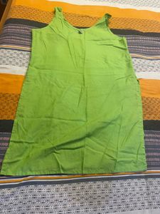 Lime Green Chikankari Kurta Set with matching lini