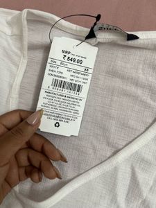 SHEIN White Wrap Long Sleeve Top
