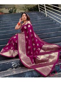 Elegant Purple Silk Saree