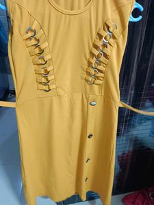 Yellow Casual Dress, one piece