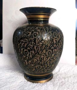 Antique Floral Engraved Vase