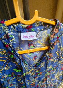 Blue Printed Tunic Top