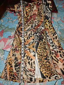 sleeveless leopard print kurta, sharara and dupatt