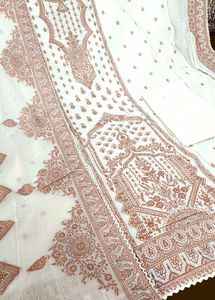elegant jaamdani cotton weaving suit