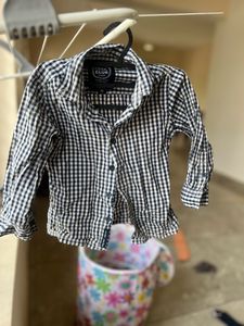 Black And White Kids Checks Shirt Cool Club