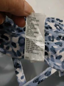 Blue Animal Print Racerback Sports Bra