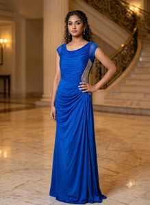 Royal Blue Ruched Gown