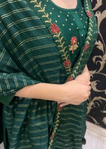 Elegant Green Embroidered Kurta Set