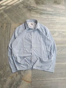 Men's Blue & White Striped Shirt