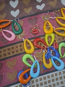 4 Funky Colorful Drop Earrings